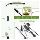 Juhefa Grow Light for Indoor Plants Growing, 6000K Full Spectrum Gooseneck Plant Lamp for Seedings Succulents Small Plants, Auto On/Off Timing & 5 Dimming, 1-Pack