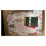 ArtSocket Bathroom Rugs and Mats Set 3 Piece, Christmas Trees Red Doodle Holly Absorbent Microfiber Memory Foam Bath Mat Machine Washable Bathroom Floor Mats