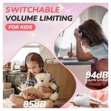 JoySpark Kids Bluetooth Headphones, 60 Hours Playtime, Bluetooth 5.4 Kids Headphones Wireless, Type-C Fast Charging, 85/94dB Volume Limited, Foldable Toddler Wireless Headsets with Mic-Black Red