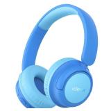 iClever BTH22 Kids Bluetooth Headphones, 60H Play Time, USB C Fast Charging, Bluetooth 5.4, AUX Cord,Safe Volume 74/85 dBA,Toddler Headphones for iPad/Tablet/Travel/School, Blue