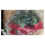 Cloudecor 12Pcs Red Roses Artificial Flowers Fake Roses Faux Velvet Silk Flower for Home Wedding Decoration (Pearl Rose, Red)