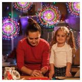 Techip 4Pcs Multicolor String Lights - 225LED Copper Wire Hanging Lights with Remote, 8 Modes, Waterproof for Wedding & Christmas Decorations