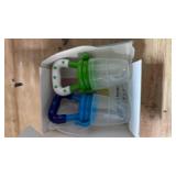Baby Fruit Feeder/Food Feeder Pacifier for Babies (2 Pack) - HAOBAOBEI Mesh Teethers for Babies, Infant Teething Toy in Appetite Stimulating Colors, Bonus Includes 3 Sizes Silicone Pouches
