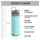 THERMOS ICON SERIES, Stainless Steel Water Bottle with Spout - 24 Ounce, Sea Green - Vacuum Insulated Water Bottle with Lid