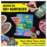 posca Paint Markers, 3M Fine Point Acrylic Paint Pens with Reversible Tips, Art Supplies For Gifts, Decorations, Fabric, Metal, Glass, Wood and Canvas, Set of 24