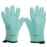 KITCHEN PERFECTION Silicone Smoker Oven Gloves -Extreme Heat Resistant BBQ Gloves -Handle Hot Food Right on Your Smoker Grill Fryer Pit|Waterproof Oven Mitts Grill Gloves |Superior Value Set+3 Bonuses