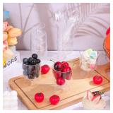 ALEXPRE 100 Pcs Clear Dessert Cups with Spoons 5 Oz Plastic Parfait Cup Disposable Appetizer Cup Round Serving Goblet Cup Dessert Cup for Party Fruit Ice Cream Mousse Pudding Appetizer Bowl (Clear)