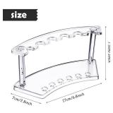Tinlade 2 Pieces Plastic Pen Holder Stand Display Rack 6-Slot Pen Makeup Brush Rack Organizer Eyebrow Stand for School Office Home Store(Clear)