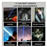 ALONEFIRE X94 RGB Red Light Flashlight White Green Light Blue Light LED Flashlight Multicolor 4 in 1 USB C Rechargeable Zoomable Strobe Mode with Battery for Night Observation, Animal, Astronomy