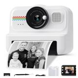 HiMont Kids Instant Print Camera, 1080P HD Kids Camera Instant Print with 3 Rolls Print Paper & 32GB Card, Ideal Kid Toys Gifts for Boys & Girls Age 3-14 (Black)