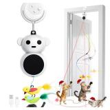 Interactive Cat Toys for Indoor Cats: 2 in 1 Laser Pointer Cat Toy with Automatic Flying Bird & Mouse Wand, Smart Motion Mode Adjustable Speed, USB Rechargeable Safe for Bored Kittens and Adult Cats