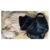 Beanie hat wig. Black hair