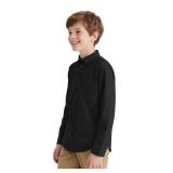 NUMYEAN Boys Long Sleeve Dress Shirts Button Down Uniform Shirts with Chest Pocket Size 11-12 Years Black