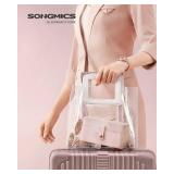 SONGMICS Jewelry Organizer Box, Travel Jewelry Case, 2-Layer Travel Case for Earrings, Necklaces, Bracelets - Portable Jewelry Storage with Large Capacity, Gift Idea, Jelly Pink UJBC166R02