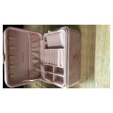 SONGMICS Jewelry Organizer Box, Travel Jewelry Case, 2-Layer Travel Case for Earrings, Necklaces, Bracelets - Portable Jewelry Storage with Large Capacity, Gift Idea, Jelly Pink UJBC166R02