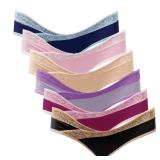 Intimate Portal Cotton Maternity Underwear Women Pregnancy Bikini Briefs Under the Bump Postpartum Panties 6 Pack Lace Delicacy L