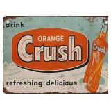 1953 Drink Orange Crush Vintage Look Reproduction Metal Tin Sign 12\" x 8\" Inches