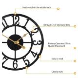 LEIKE Arabic Numeral Wall Clock 12IN Battery Operated Black, Silent Non Ticking, Wall Clocks for Living Room Decor, Small Classic for School, Office, Home, Kitchen, Bedroom