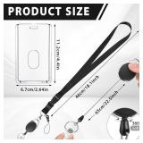 Lanyards for ID Badges Retractable ID Badge Holder with Breakaway Lanyard Heavy Duty Badge Reel with Acrylic ID Card Holders for Work Office Teacher