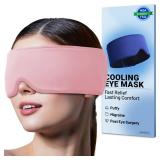 Cooling Eye Mask for Spa Care - Ultra-Flexible Ice Gel for Morning Depuffing & Dark Circles - 360Â° Eye Coverage - Luxury Self-Care Gifts - Cold Compress for migraines - Reusable Comfortable Pink