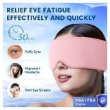 Cooling Eye Mask for Spa Care - Ultra-Flexible Ice Gel for Morning Depuffing & Dark Circles - 360Â° Eye Coverage - Luxury Self-Care Gifts - Cold Compress for migraines - Reusable Comfortable Pink