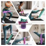 Exercise Bands, 3 Levels Fabric Resistance Bands for Working Out, Workout Bands Resistance for Women & Men, Multi-Colored Fabric Booty Bands for Leg Strength Training, Rehab, Yoga(Pink)