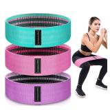 Exercise Bands, 3 Levels Fabric Resistance Bands for Working Out, Workout Bands Resistance for Women & Men, Multi-Colored Fabric Booty Bands for Leg Strength Training, Rehab, Yoga(Pink)