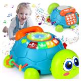 KWYZ Baby Toys 6-12 Months, Musical Turtle Crawling Baby Toys for 12-18 Months, Tummy Time Toys with Light & Sound, Infant Toy 0-3 3-6 6-18M Birthday Gifts for 1 2 Year Old Boy Girl