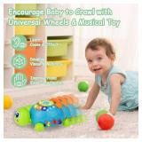 KWYZ Baby Toys 6-12 Months, Musical Turtle Crawling Baby Toys for 12-18 Months, Tummy Time Toys with Light & Sound, Infant Toy 0-3 3-6 6-18M Birthday Gifts for 1 2 Year Old Boy Girl