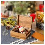 DRASTAR Keepsake Box, Acacia Wood Memory Box with Hinged Lids, Wooden Jewelry Box, Small Storage Box,3x5, 4x6 Decorative Card Box, Bridal Shower Gifts