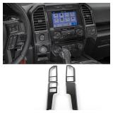 Voodonala Carbon Fiber Grain Central Control Cover Frame Trim for Ford F150 2015 2016 2017 2018 2019 2020