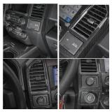 Voodonala Carbon Fiber Grain Central Control Cover Frame Trim for Ford F150 2015 2016 2017 2018 2019 2020