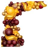 ALL- IN-1 Burgundy Lemon Yellow Balloon Garland for Magical Party Decorations, Metallic Gold Confetti Balloons for Birthday Decorations Magical Theme Baby Shower Birthday Supplies Favors