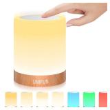 UNIFUN Night Light, Touch Lamp for Bedrooms Living Room Portable Table Bedside Lamps with Rechargeable Internal Battery Dimmable 2800K-3100K Warm White Light & Color Changing RGB (Regular Size)â¦