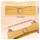 WJWHQ 100PCS Spandex Stretch Chair Sashes Bows Elastic Chair Cover Bands Ties with Buckle Slider for Wedding Party Reception Events Universal Ceremony Banquet Decorations (Gold)