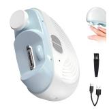 3 Speeds Strong Power Automatic Nails Trimmer with Polisher, Rechargeable Toenail Clippers for Electric Smart Nail Clippers for Adults Seniors (White)