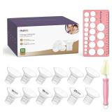 Nuliie 12PCS Silicone Flanges Insert Replacement Kit, Flange Sizing Kit 16/18/20mm for 24mm Flange/Shield Electric Breast Pumps, Pumping Essential Kit for Moms