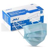 JMU 3 Ply Disposable Face Mask for Adult, Medical Grade, Comfortable & Breathable Suitable for Protection, 50 Pack, Blue