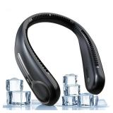 Portable Neck Fan,Hands Free Personal Wearable Bladeless Fan,6000mAh USB Rechargeable,360Â° Cooling,LED Display,4-Speeds,Birthday Gifts for Men Women Dad Mom,Valentines Day Gifts for Her Him (Black)