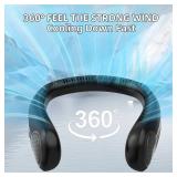 Portable Neck Fan,Hands Free Personal Wearable Bladeless Fan,6000mAh USB Rechargeable,360Â° Cooling,LED Display,4-Speeds,Birthday Gifts for Men Women Dad Mom,Valentines Day Gifts for Her Him (Black)