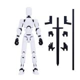 MerryXD T13 3D Action Figure,Assembly Completed Dummy Nova Titan Lucky 13 Action Figure 3D Printed Multi-Jointed Movable Toy White