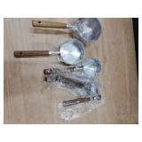 8PCS Measuring Cups, DAJLFA Stainless Steel Measuring Cups and Spoons Set with Ergonomic Wooden Handle for Cooking & Baking