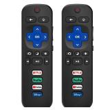 (Pack of 2) Replacement Remote Control Only for Roku TV, Compatible for TCL Roku/Hisense Roku/Onn Roku/Sharp Roku/Element Roku/Westinghouse Roku/Philips Roku Smart TVs (Not for Roku Stick and Box)
