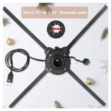 Stright 360 Degree Rotating Christmas Tree Stand, Revolving Artificial Tree Base for Tree Up to 7.5FT, Spinning Christmas Tree Stand with 2 Settings Trunk Diameter and One Built-in Electrical Outlet