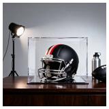Klmnop Mini Helmet Display Case with Mirror Base, Clear Acrylic Display Case UV Protection for Mini Football Baseball Helmet and Autographed Balls(Clear)