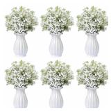 Oulores 100PC Baby Breath Artificial Flowers - Babies Breath Flowers Artificial Bulk Faux Flowers Bouquet White Flores Real Touch Fake Flowers Arrangements Wedding Centerpieces Tables Decorations