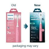 Philips Sonicare 4100 Series Electric Toothbrush - Sonic Toothbrush with Advanced Sonic Technology, Pressure Sensor, Two Intensity Settings, Smartimer & Quadpacer, Deep Pink, Model HX3681/26