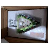 Hausse Christmas Ceramic Tree Night Light, Decorative Snow Covered Xmas Tree Nightlight with Lamp, Multicolor Bulbs & 360 Degree Swivel Plug with ON/Off Switch for Home Bathroom Bedroom Decor