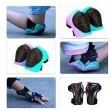 Color Gradient Adjustable Kids Bike Helmet with Knee & Elbow Pads Set | Multi-Sport Safety Gear for Boys & Girls Ages 5-14 | Skateboarding, Scooters, Roller & Inline Skating, Longboarding