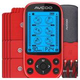 AVCOO Dual Channel TENS Unit Muscle Stimulator, 3-in-1 EMS TENS Machine with 24 Modes & 40 Levels, Rechargeable EMS Massager for Neck, Shoulder, Sciatica & Back Pain Relief with 12 Pads, EVA Case